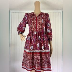 Maroon Floral Dress
